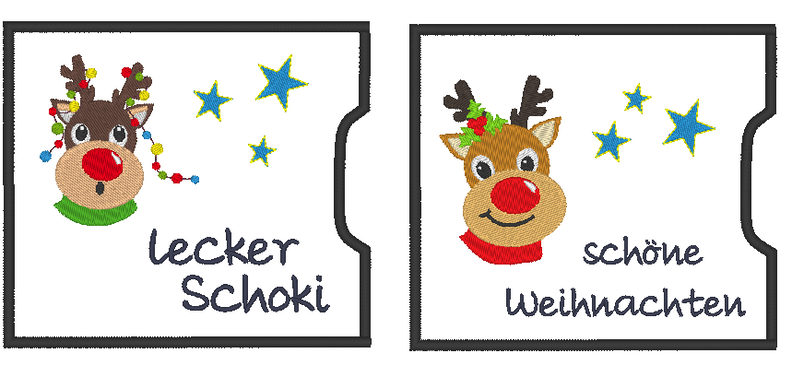 Schokoladen Verpackung Hülle Weihnachten ITH Stickdatei  image number 3