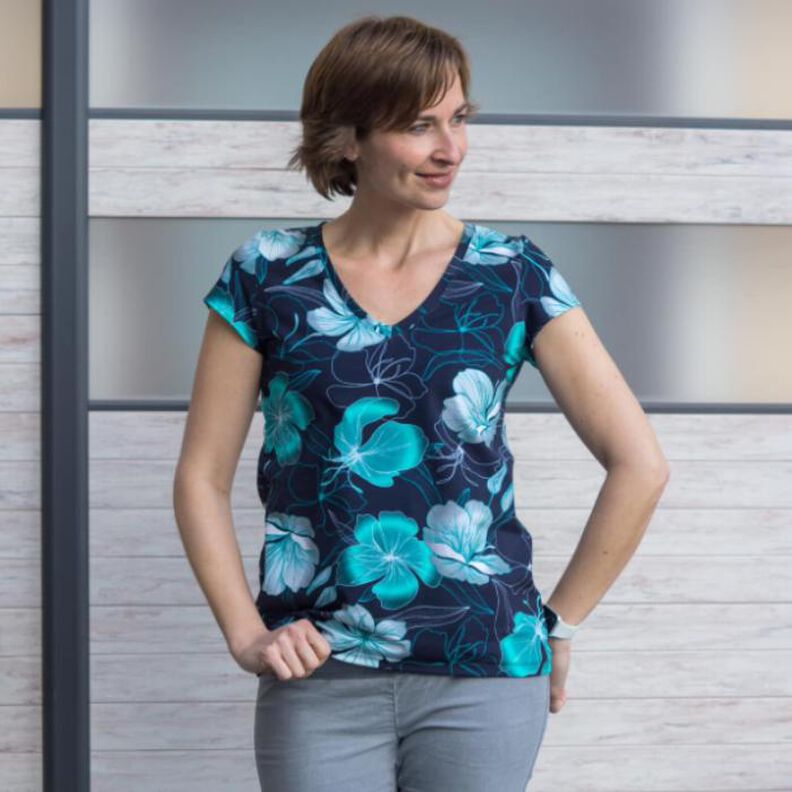 Basic Shirt Lio V-Ausschnitt Gr.34-54 inkl. Ebenendatei image number 1