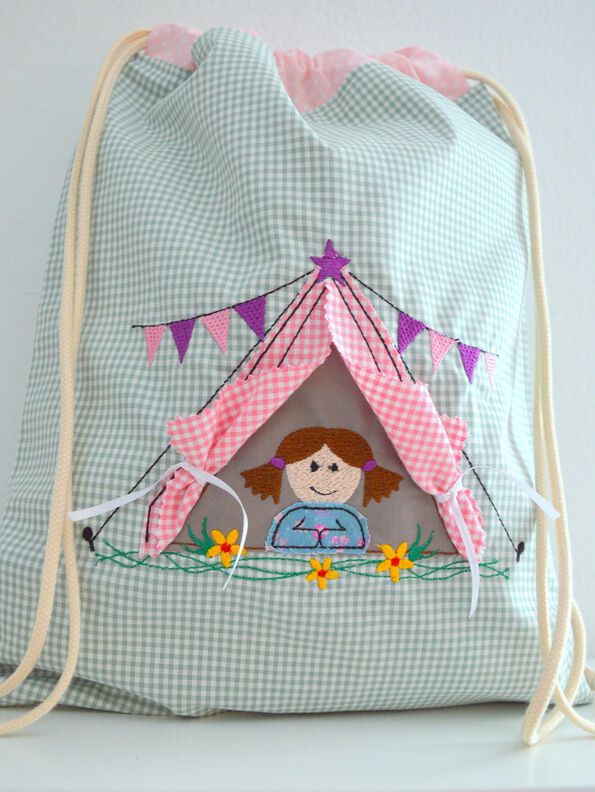 Stickdatei Zelt mit 3D Zelteingang 13x18cm image number 1