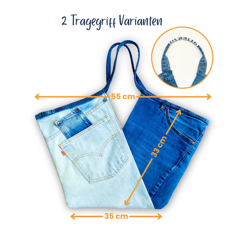 Shopper Tasche aus Jeans nähen mit Innenfutter image number 7