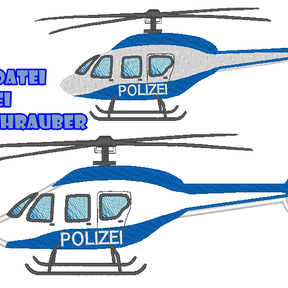 Polizei Hubschrauber Stickdatei