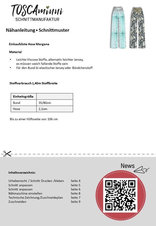 Schnittmuster Damen Palazzohose Morgana Gr. 36-44  image number 3