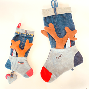 Nikolausstiefel, incl. Gratis Stickdatei Rentier-Auge