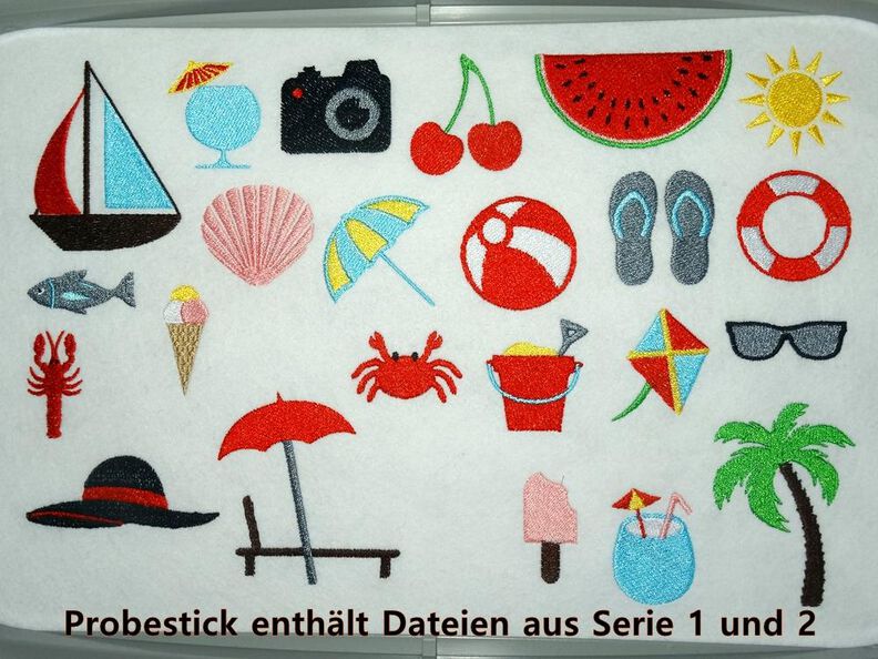 Sommer 1.0 Stickdatei 12 Motive in je 3 Größen image number 3