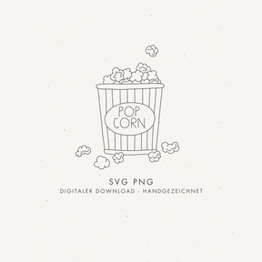 Plotter- und Laserdatei "POPCORN" SVG PNG