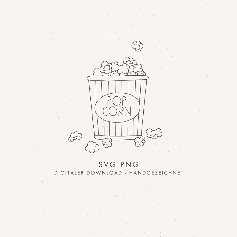 Plotter- und Laserdatei "POPCORN" SVG PNG image number 1