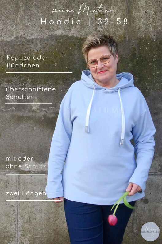 Hoodie Damen – eBook Schnittmuster Gr. 32-58 – Montana # 141 image number 3