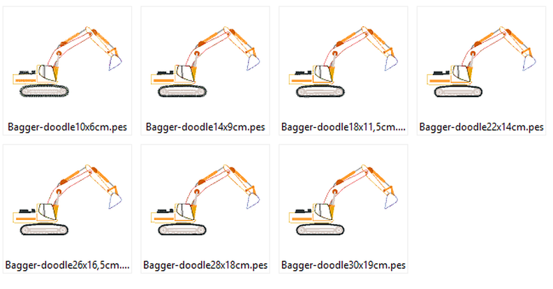 Bagger Doodle Stickdatei image number 6