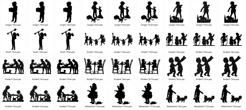 Nostalgie Kinder Silhouette Stickdatei Vol.1 image number 2