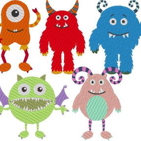 Stickdatei Monster gefüllt