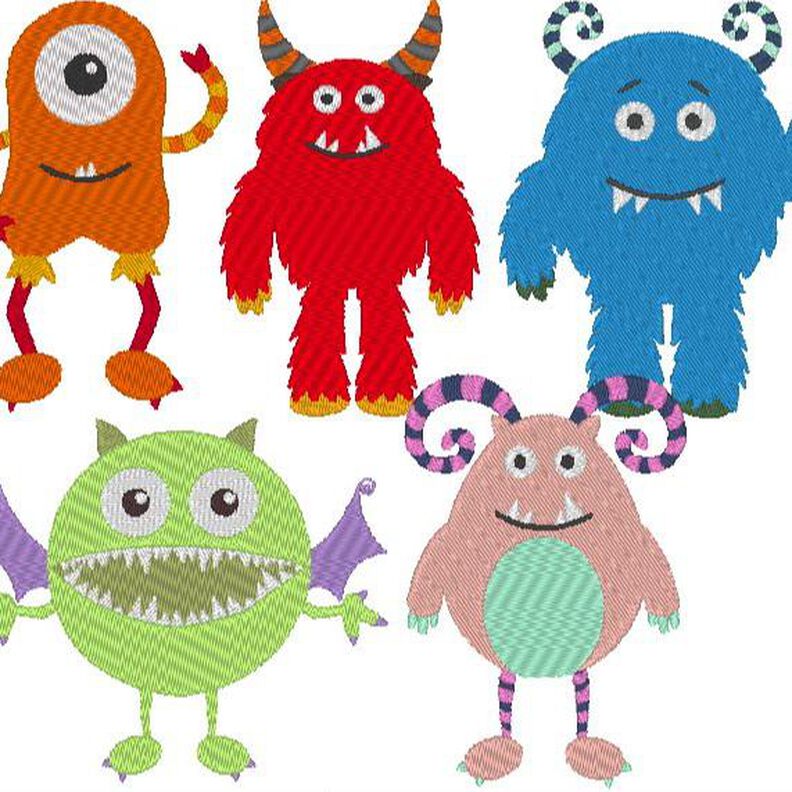 Stickdatei Monster gefüllt image number 1