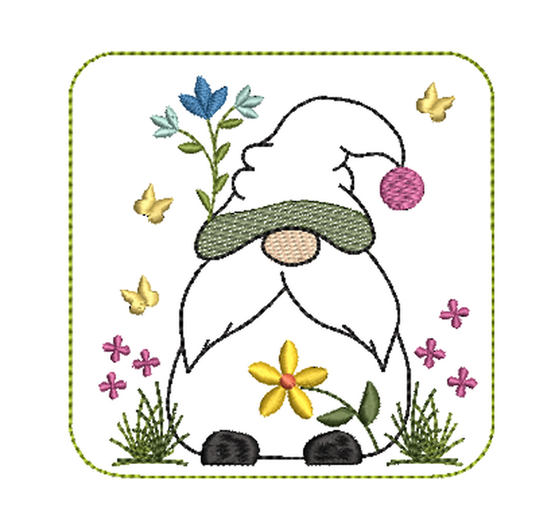 Stickdatei Mugrug Untersetzer Wichtel Frühling Ostern image number 2