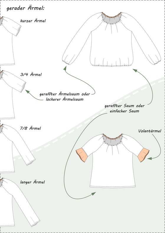 Ida – weite Carmenbluse Damen, weite Ärmel BU 80-116 A4+A0 image number 8