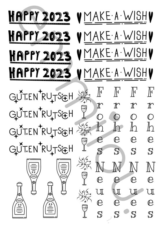 Druckvorlage "Silvester" Kerzen/Anhänger PDF & JPG  image number 3