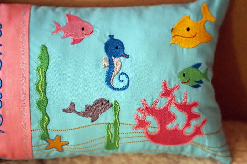 Stickdatei - SET Meer Kissen ITH Taschenbild Wal Fisch image number 3