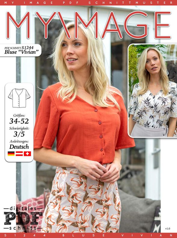 Bluse Vivian N&auml;hanleitung + Schnitt image number 2