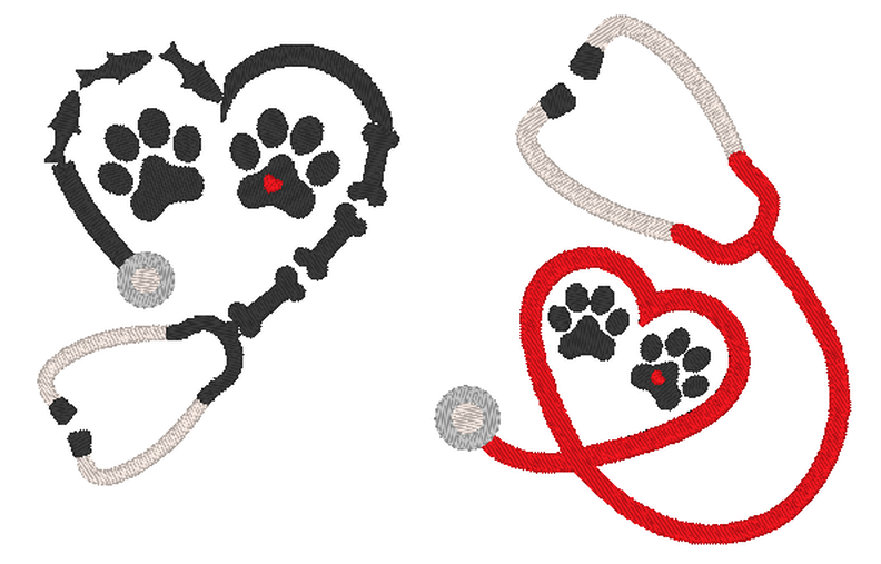 Stickdatei - Tierarzt Stethoskop Tierliebe image number 7