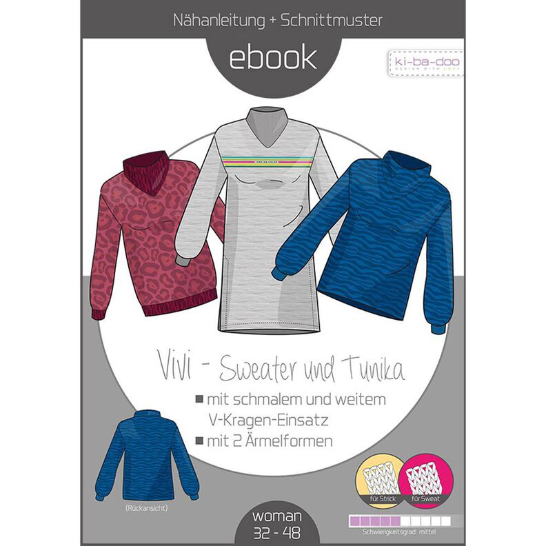 Ebook/Nähanleitung Sweater/Tunika Vivi Damen, Gr. 32-48 image number 1