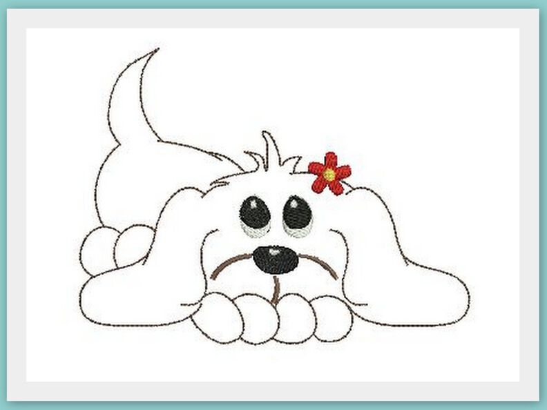 Stickdatei doodle Hund Wacki liegend Kontur für den 13x18cm Rahmen image number 3