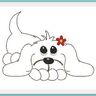 Stickdatei doodle Hund Wacki liegend Kontur für den 13x18cm Rahmen thumbnail number 3