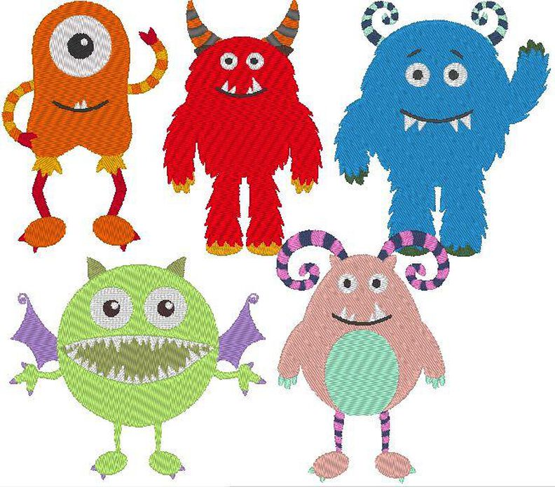 Stickdatei Monster gefüllt image number 2