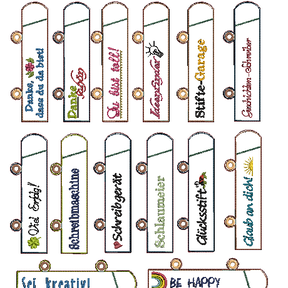 ITH Stickdatei Ringbuch Ordner Stifteetui schmal 14 Motive