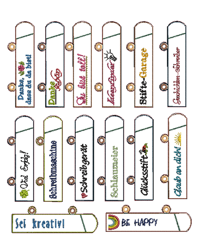 ITH Stickdatei Ringbuch Ordner Stifteetui schmal 14 Motive image number 2