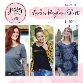 *Ladies Raglan Shirt* Raglan Basic Shirt runder Saum