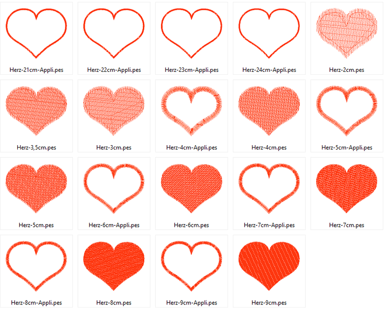 Herz Liebe Stickdatei gefüllt , Appli , doodle Button image number 6