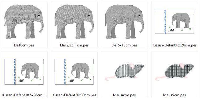 Elefant real inkl. Kissen ITH Stickdatei Maus image number 6