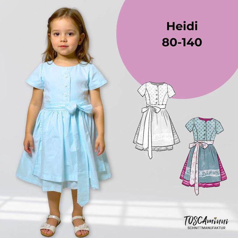 Schnittmuster Kinderdirndl Heidi Gr. 80 -140 Beamerdatei image number 1
