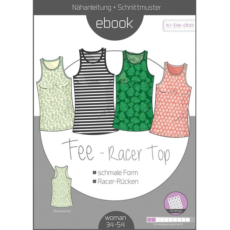 Ebook Racer Top Fee Damen Gr. 32-54- PDF Datei DIN A4 image number 1