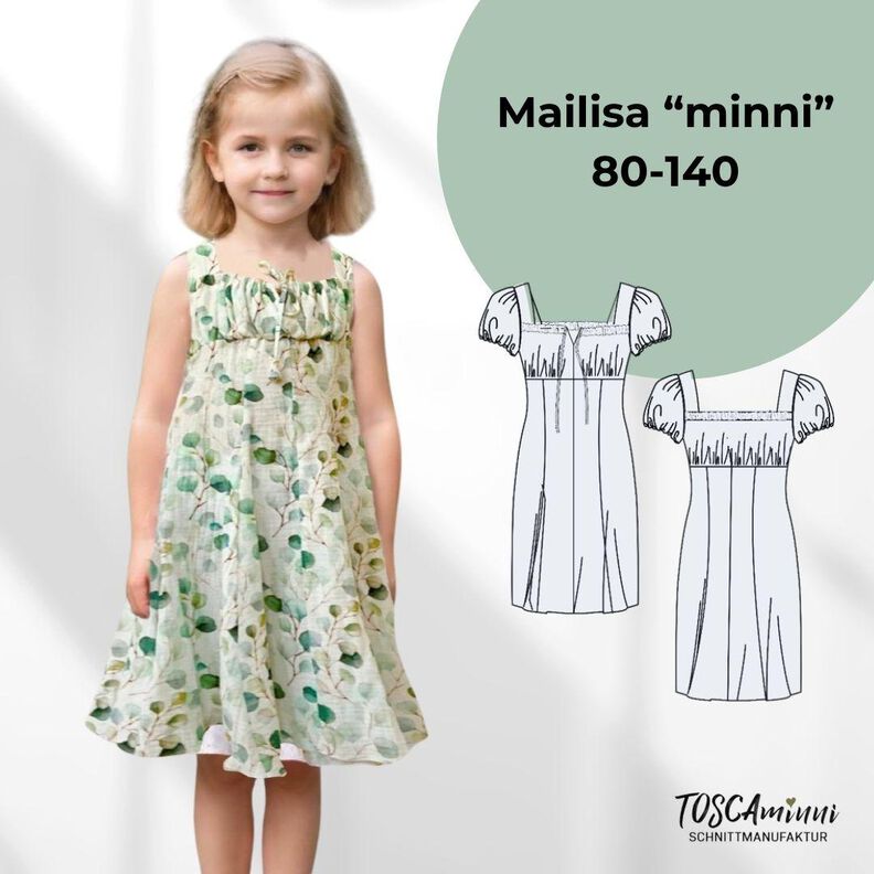 Schnittmuster Kinder Kleid Mailisa minni Gr. 80-140 image number 1
