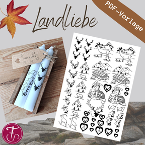 Vorlage für Kerzentattoo Berge Landliebe PDF