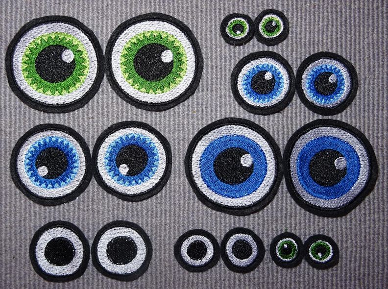 runde Augen für Kuscheltiere Bettschlagen Stickdatei image number 2