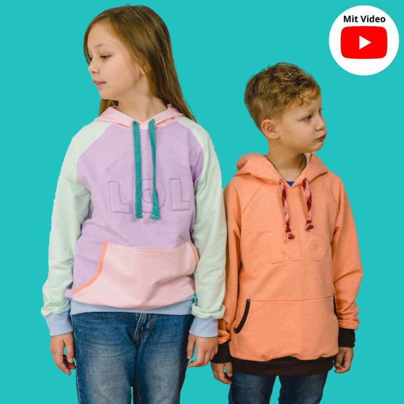 Kinder Hoodie Sweater Raglan Ärmel TIBU ♥ Gr. 92-164 image number 1