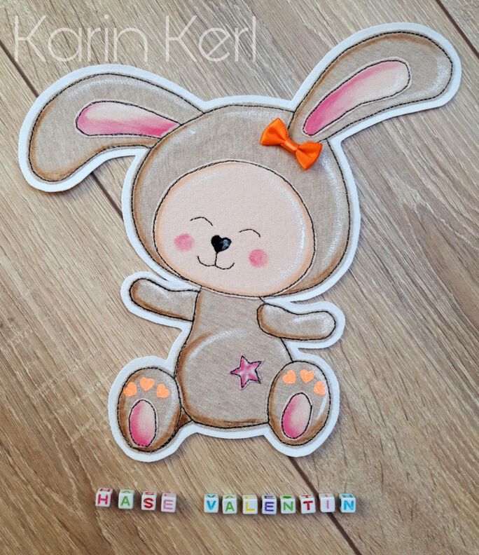 Hase Valentin Applikationsvorlage image number 1