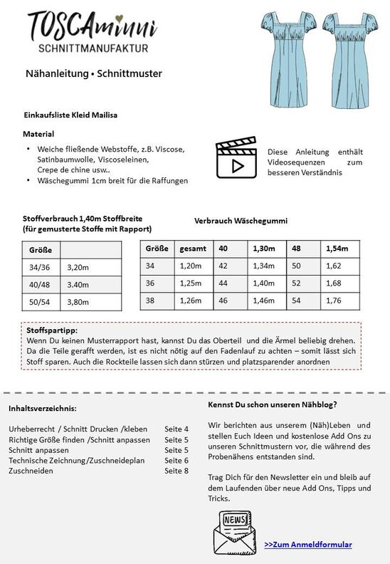 Schnittmuster Damen Kleid Mailisa Gr. 34-54 - A4/A0-Datei image number 3