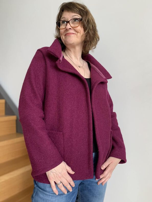 Wolljacke, Sweatjacke mit Kragen oder Kapuze (34-58) JACA image number 3