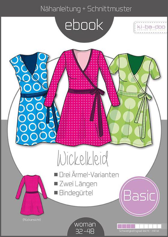 Ebook/Nähanleitung Basic Wickelkleid Damen Gr. 32-48 image number 1