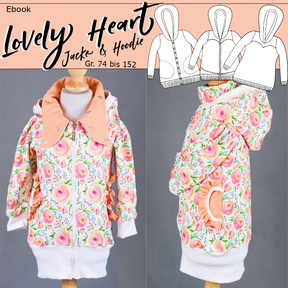 Lovely Heart Jacke und Hoodie Gr. 74 bis 152