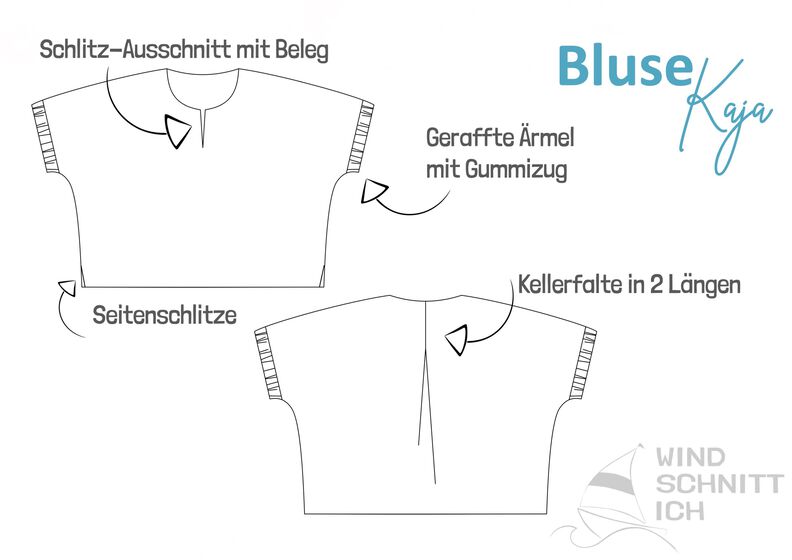 Bluse Kaja | locker & weit | 34 – 50 | A4, A0, Beamer image number 5