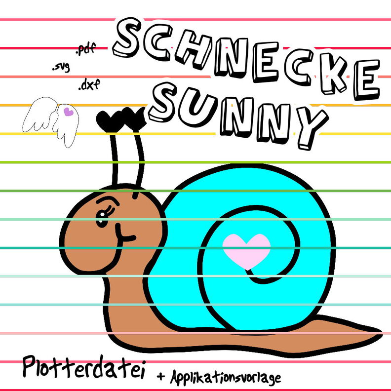 Schnecke Sunny Plotterdatei + Applikationsvorlage image number 1