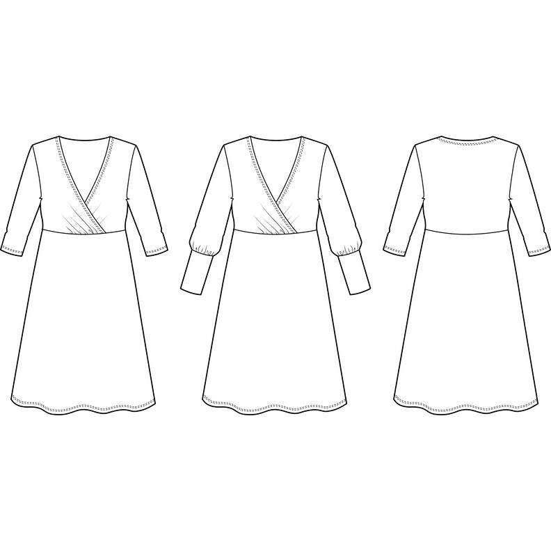 Kleid Jerseykleid Wickeloptik Ausschnitt SIHIR ♥ Gr. XS-XXL image number 3