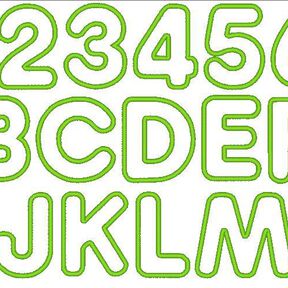 12cm Buchstaben und Zahlen Stickdatei Alphabet Zahl