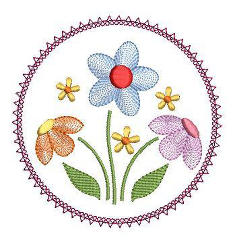 Stickdatei Blumenwiese Relief-und 3D Satinstiche 10x10cm image number 2