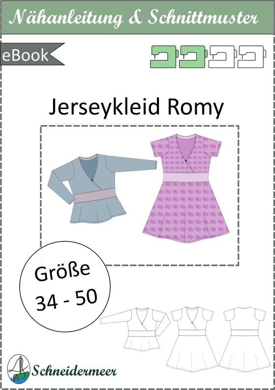 Romy – Wickelkleid & Shirt mit Band Jersey, Bu 80-116, A4+A0 image number 7