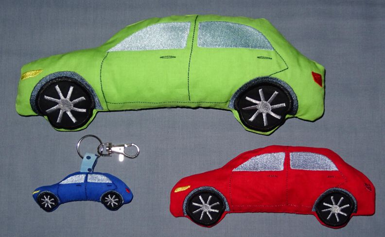 Auto Kissen und Anhänger ITH Stickdatei image number 5