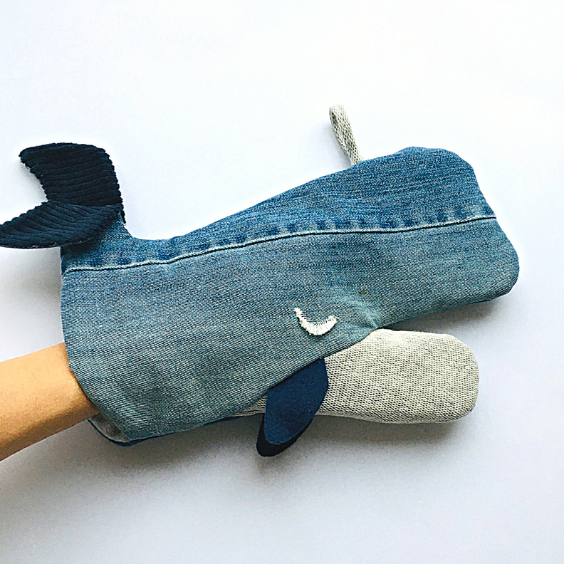 Ofenhandschuh - Wal, Jeans Upcycling + Stoffreste image number 5