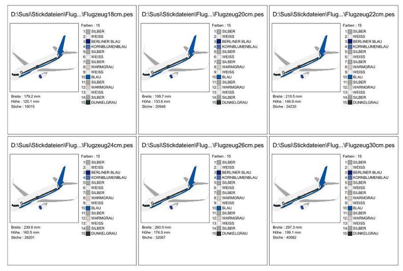 Flugzeug Stickdatei image number 7
